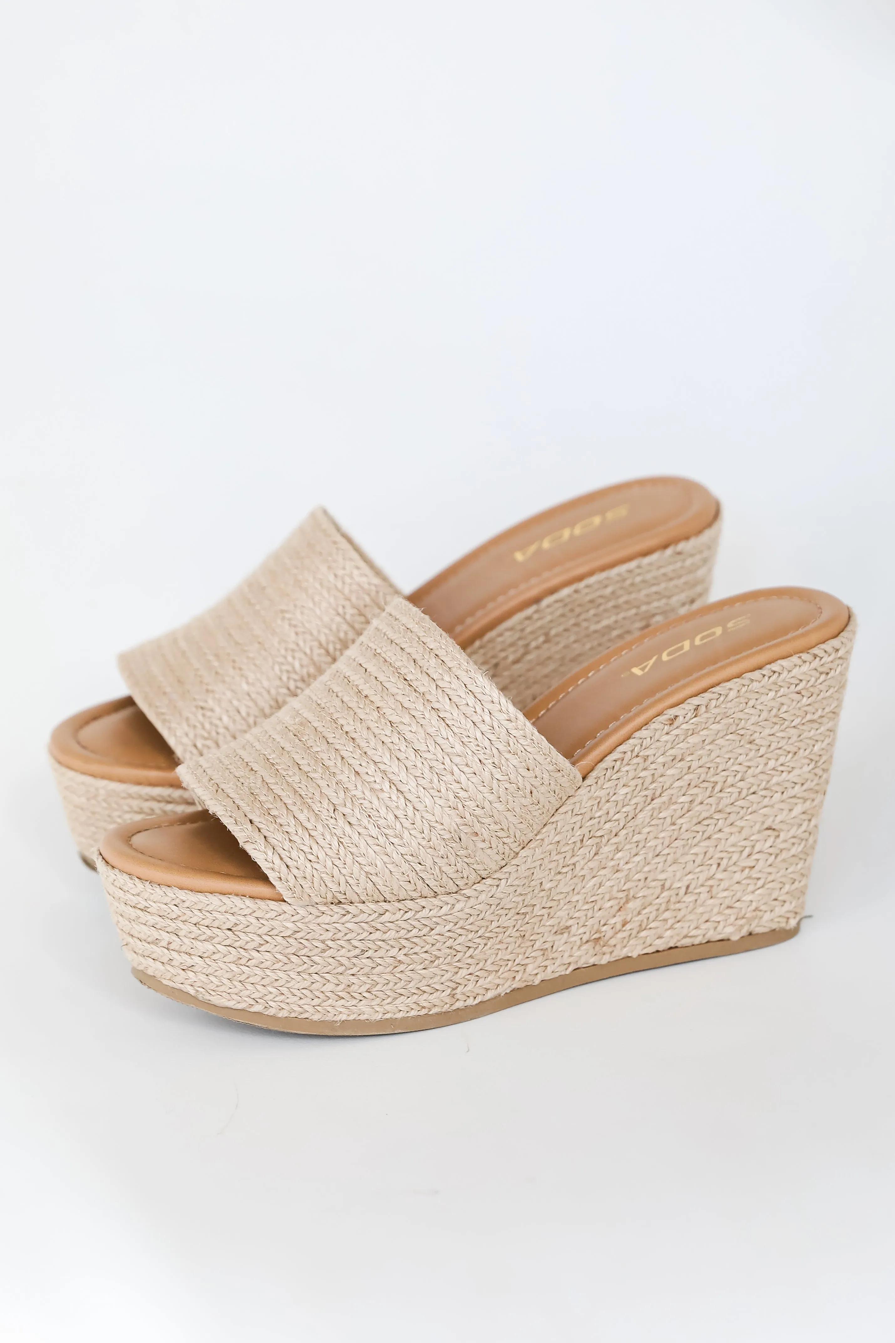 FINAL SALE - Sandy Steps Natural Platform Espadrille Wedges