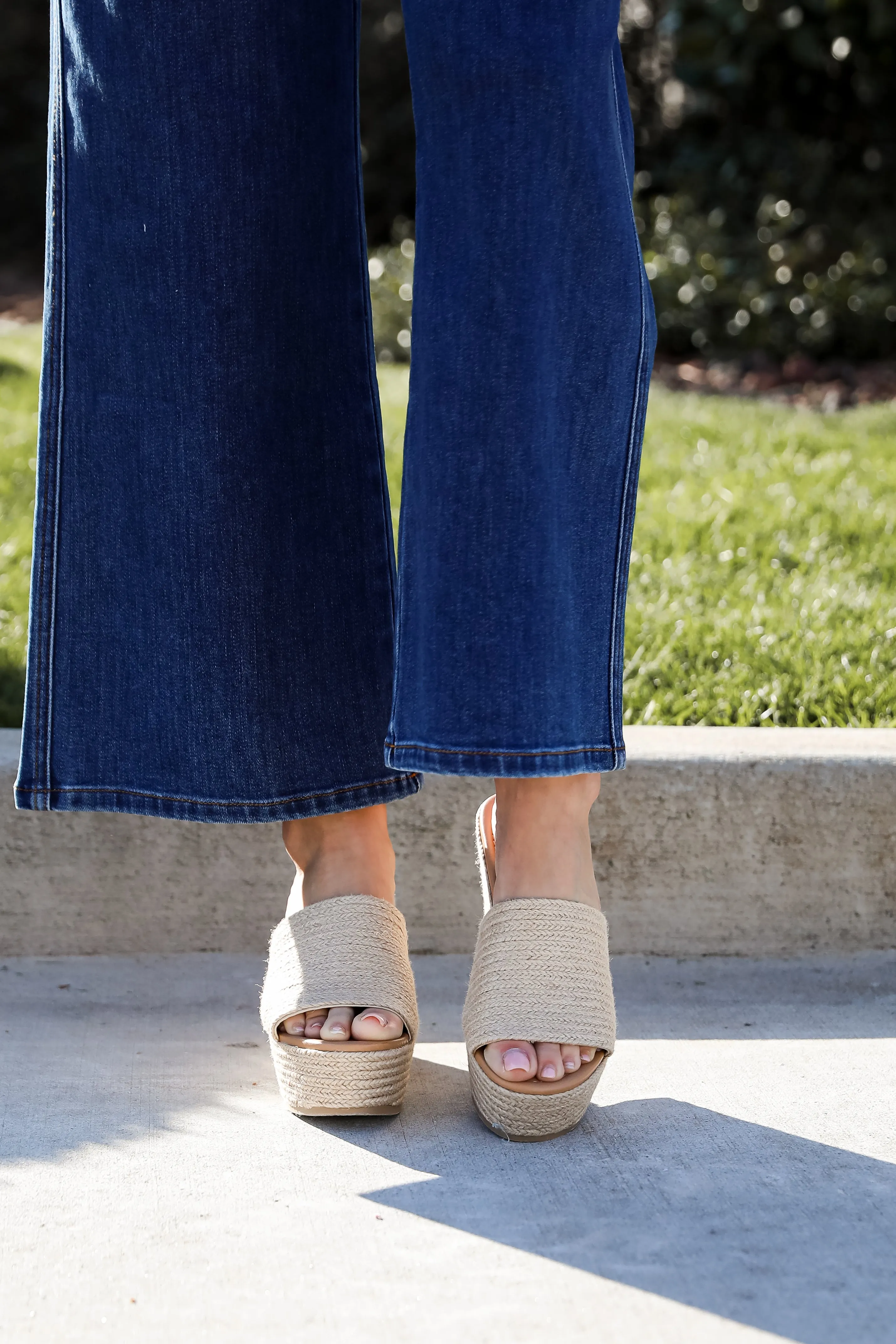 FINAL SALE - Sandy Steps Natural Platform Espadrille Wedges