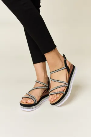 Forever Link Rhinestone Strappy Wedge Women's Sandals | Fashion M&J