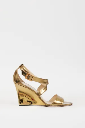 Gold Metallic Leather Fearne Wedge