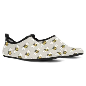 Grey back Cute Bumble Bees Aqua Shoes