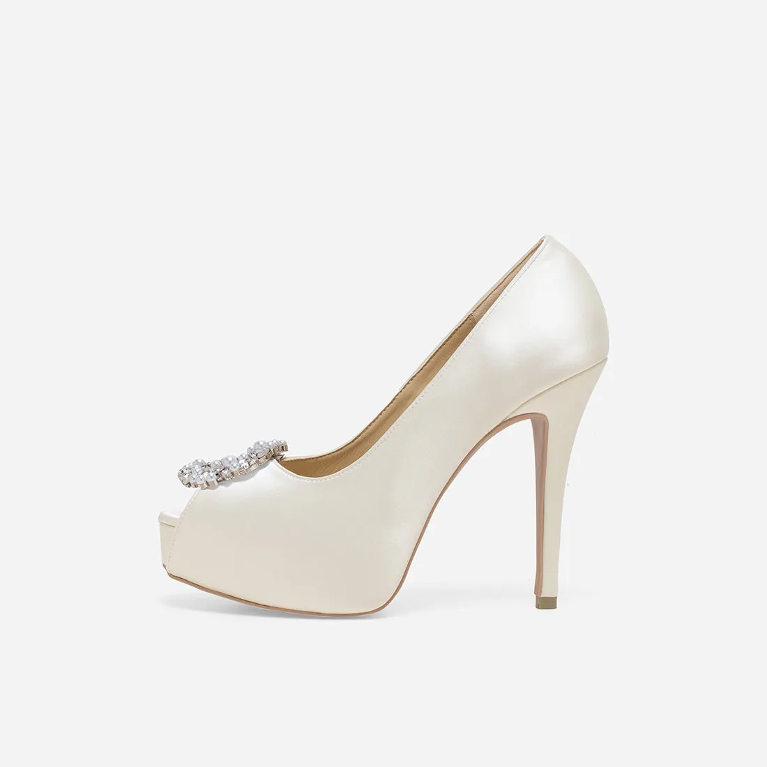 Heart of Eternity Pearl White Love Wedding Pumps