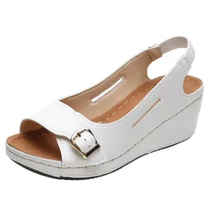 Hnzxzm Sandals Women Slip On Wedge Heels Sandals For Summer Shoes Women White Wedges Sandals With Platform Shoes Heeled Sandalias Mujer