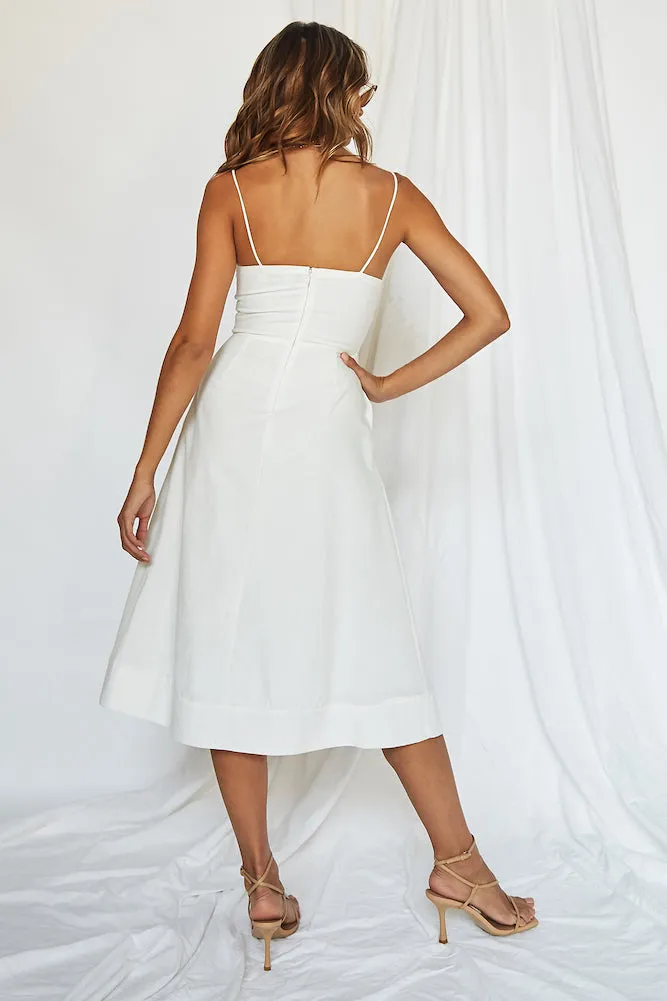 Italian Vacay Midi Dress White