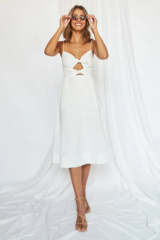 Italian Vacay Midi Dress White