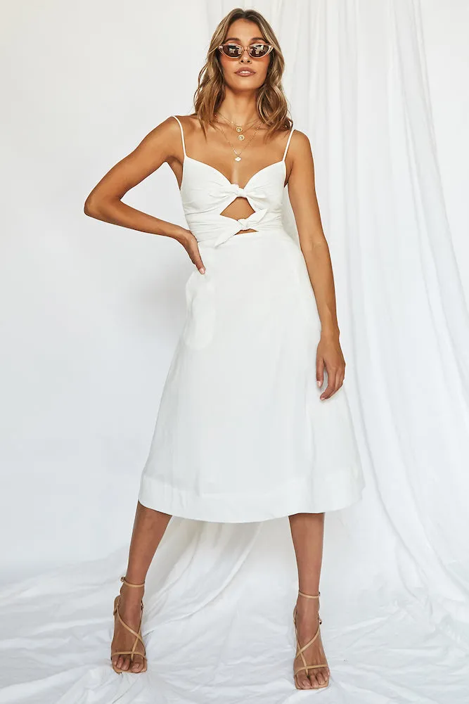 Italian Vacay Midi Dress White