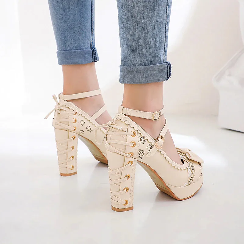 Lacy Corset High Heels