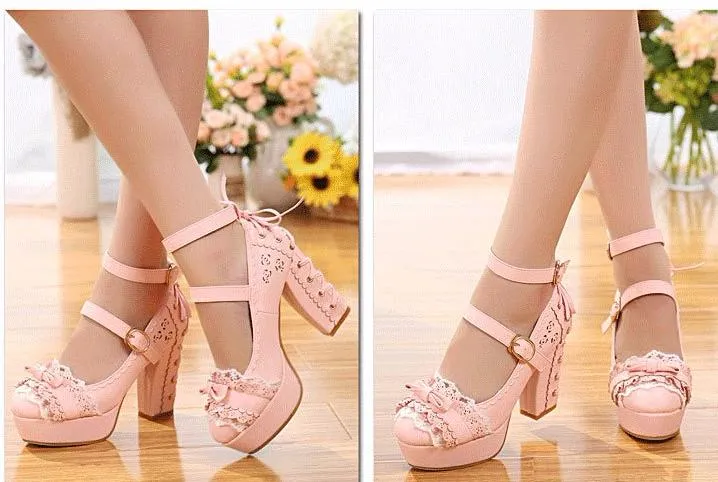 Lacy Corset High Heels