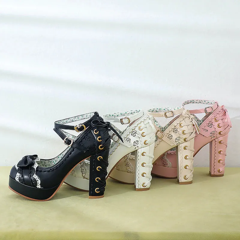 Lacy Corset High Heels