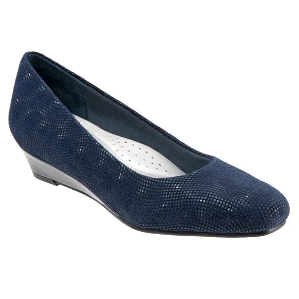 Lauren Navy Suede Wedge Suede Dress Shoes