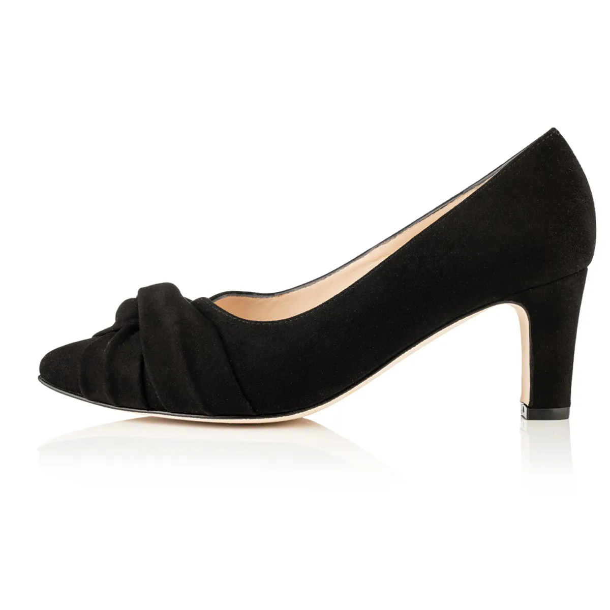 Lola Extra-Wide Fit Court Shoe – Black Suede