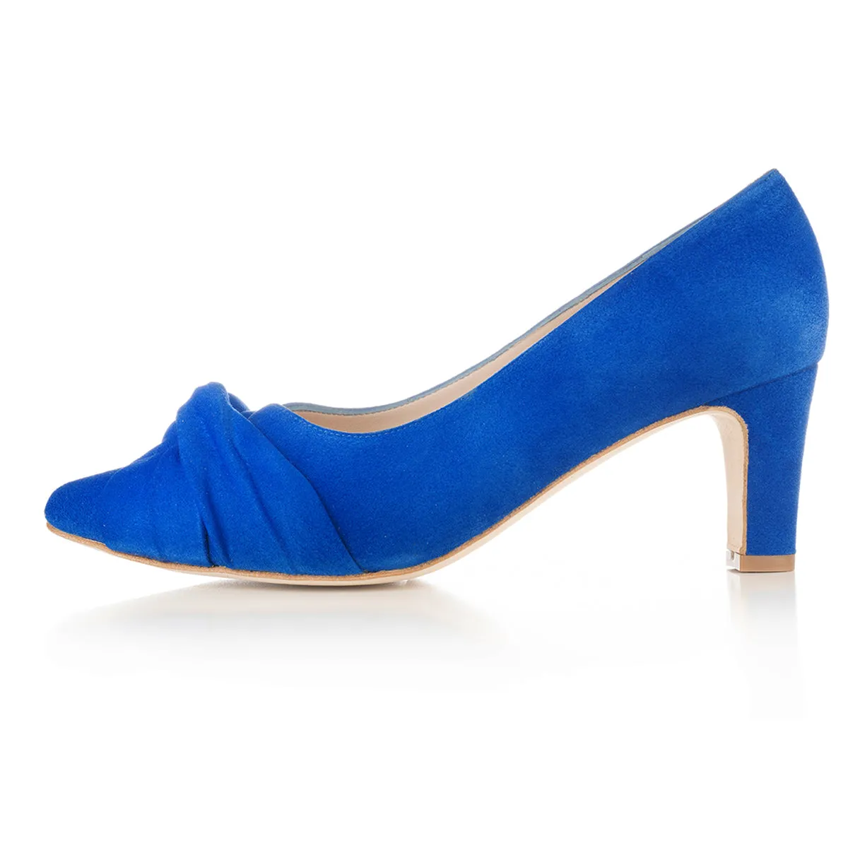 Lola Extra-Wide Fit Court Shoe – Cobalt Blue Suede