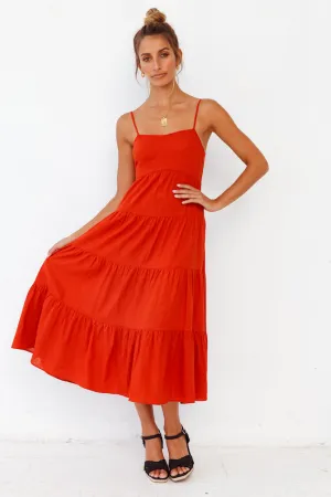 Love Of Roses Midi Dress Red