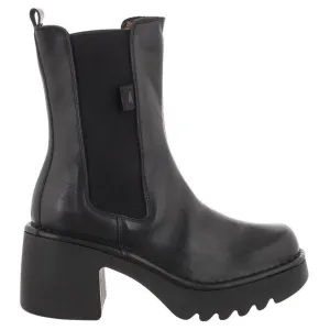 Moya251Fly Leather Women's Block Heel Chelsea Boots