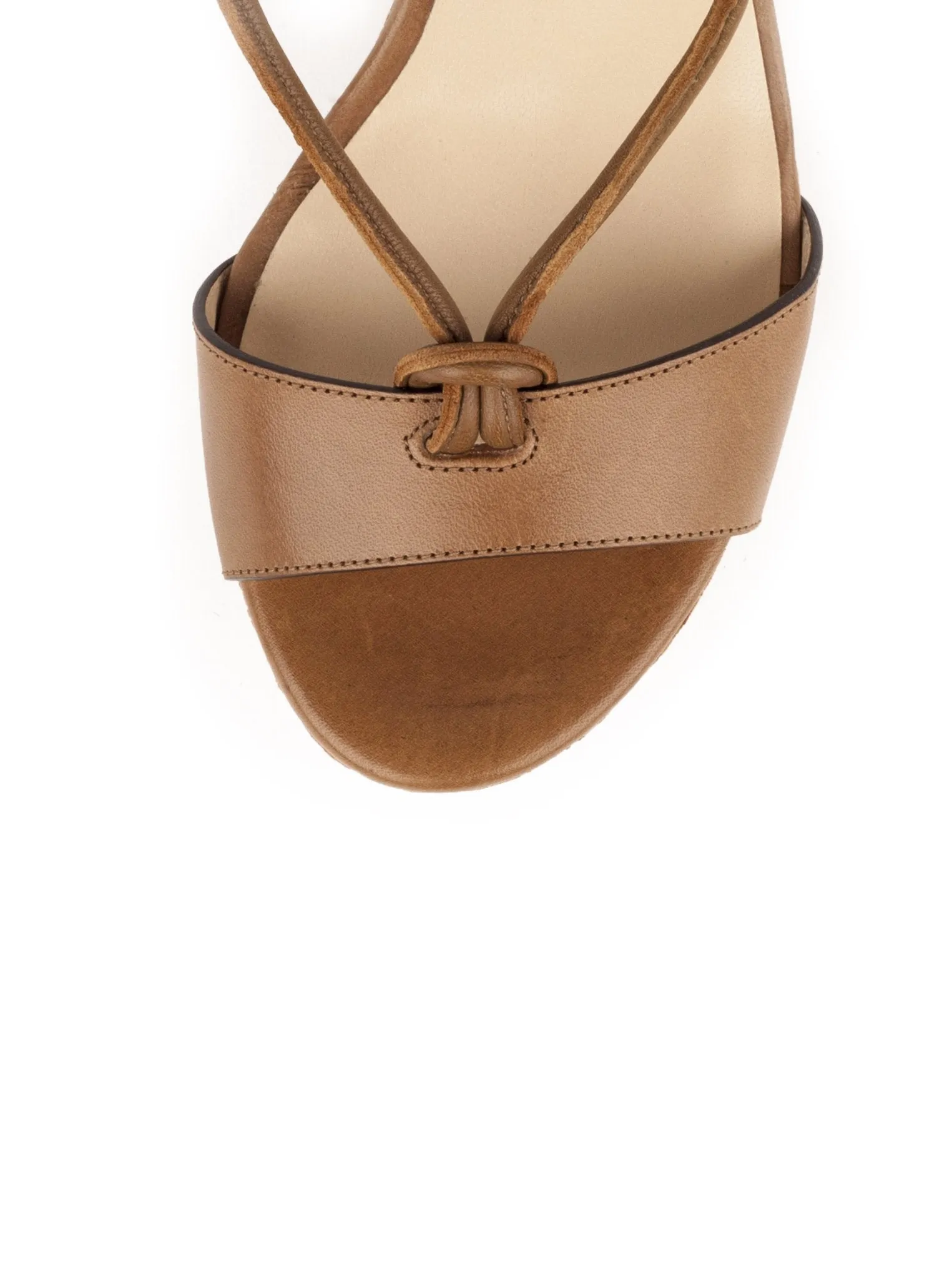 Nelson 100 Vacchetta Leather Cork Wedge - Tan