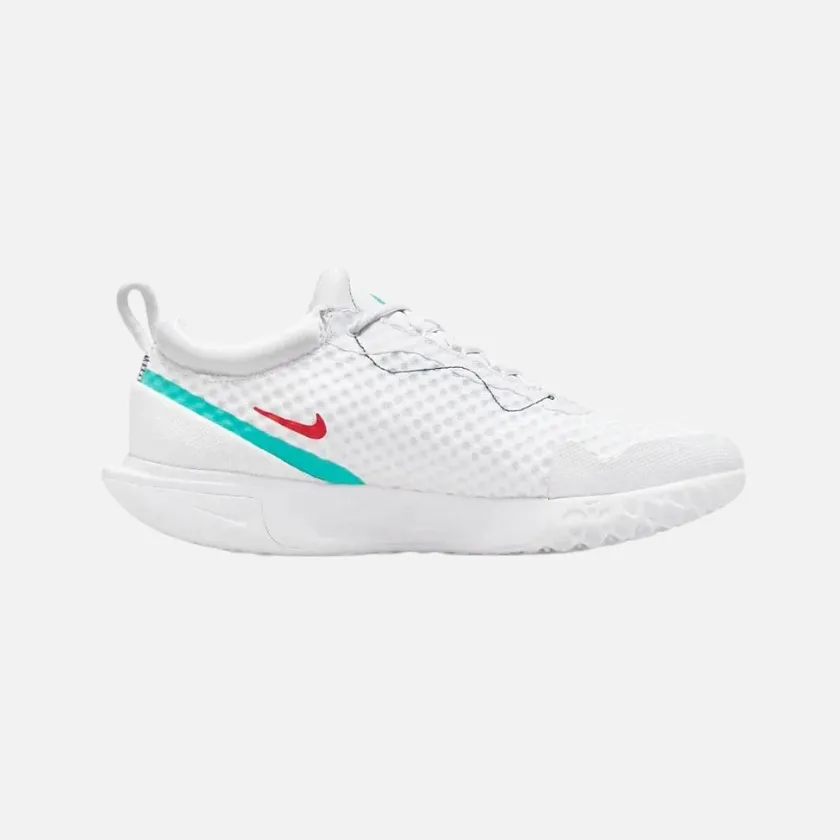 Nike Court Zoom Pro Hard Court Men's Tennis Shoes - White/Habanero Red/Pomegranate/Washed Teal