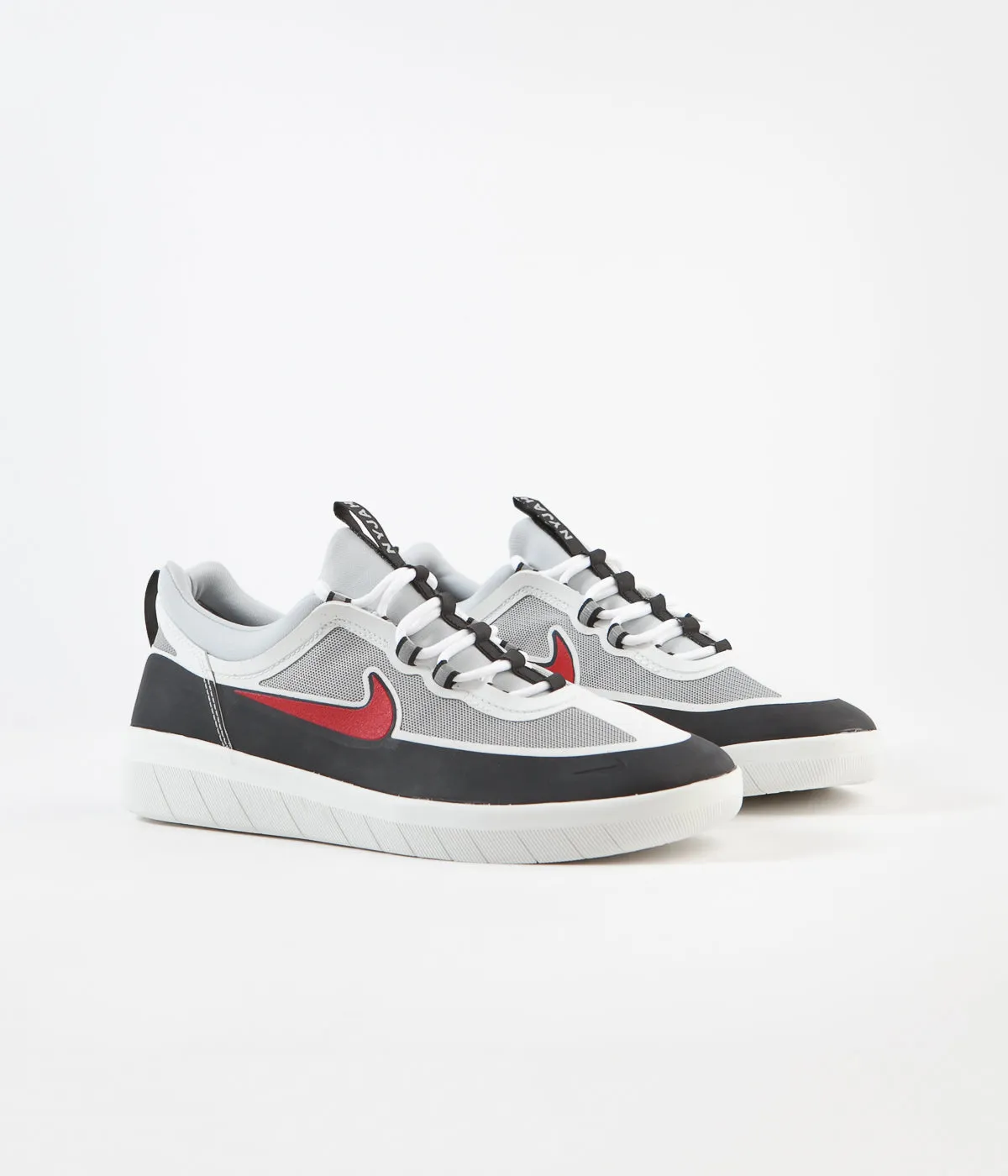 Nike SB Nyjah Free 2 Shoes - Black / Sport Red - Metallic Silver - Black