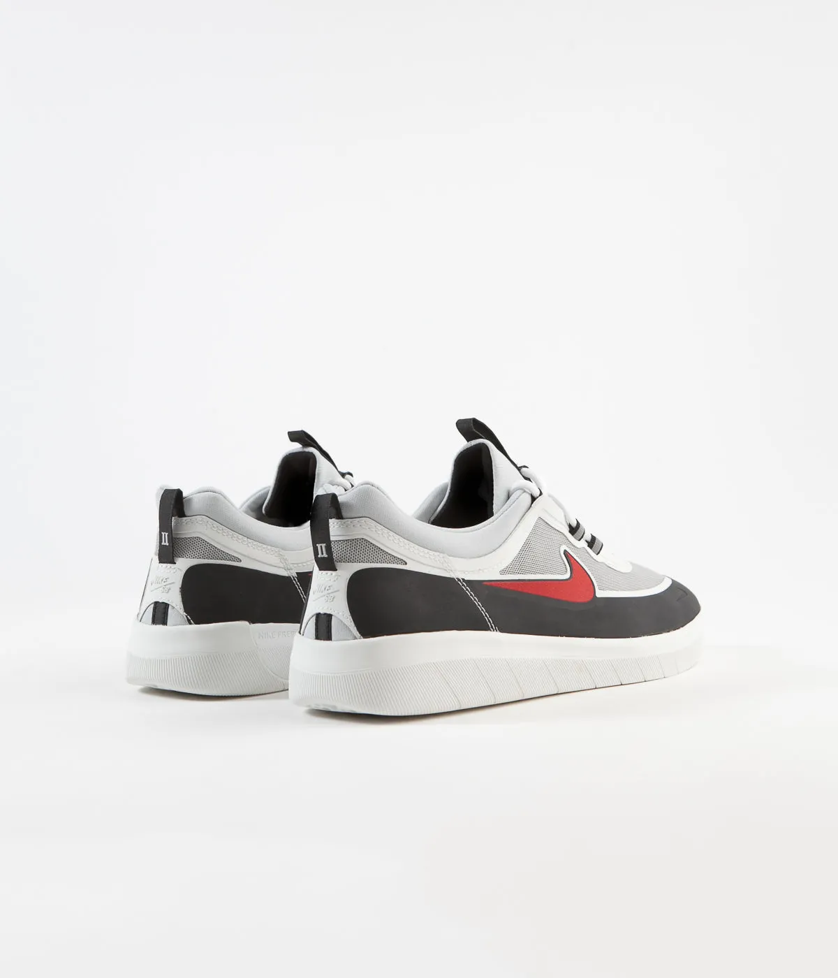 Nike SB Nyjah Free 2 Shoes - Black / Sport Red - Metallic Silver - Black