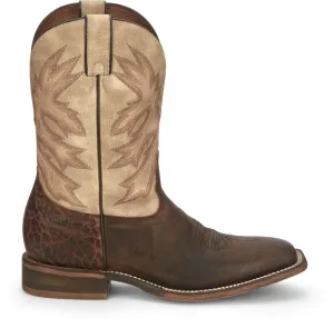 'Nocona' Men's 11" Henry Western Square Toe - Antiqued Brown Cowhide / Vintage Stone