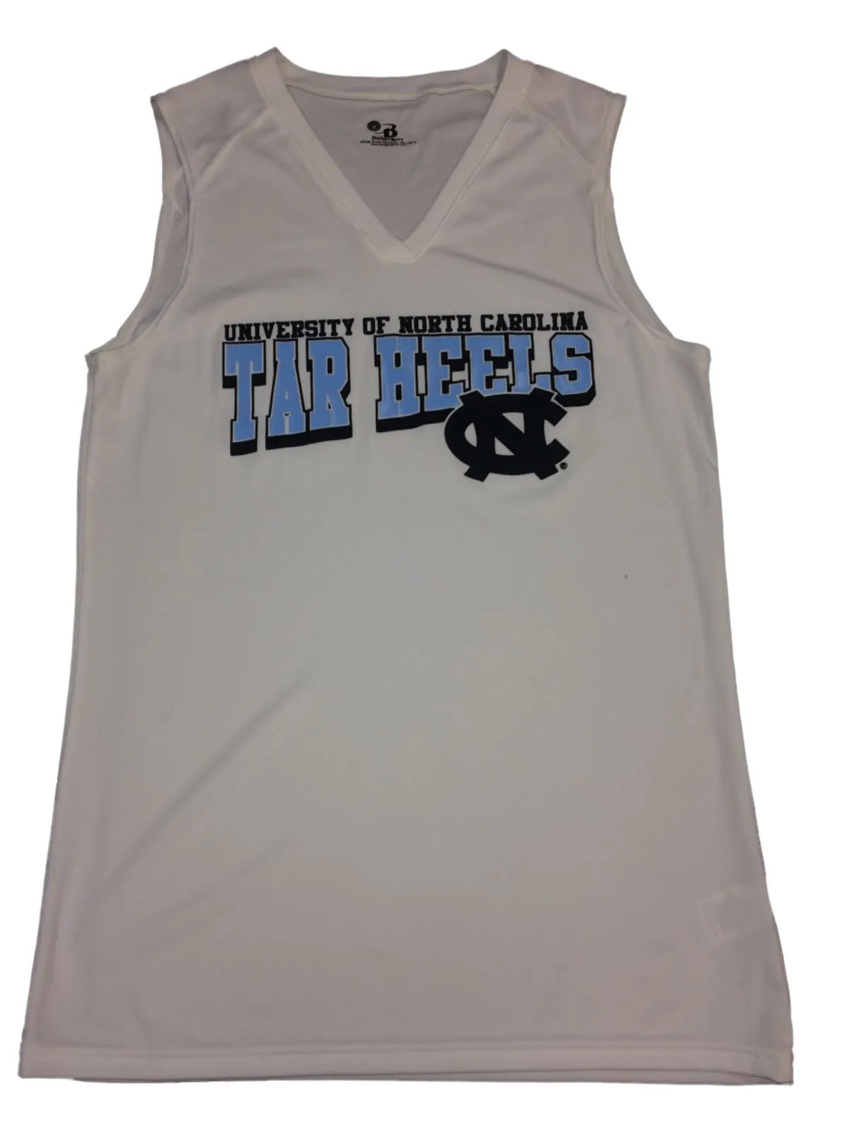 North Carolina Tar Heels WOMENS White V-Neck Bro Tank Style Tank Top (M)