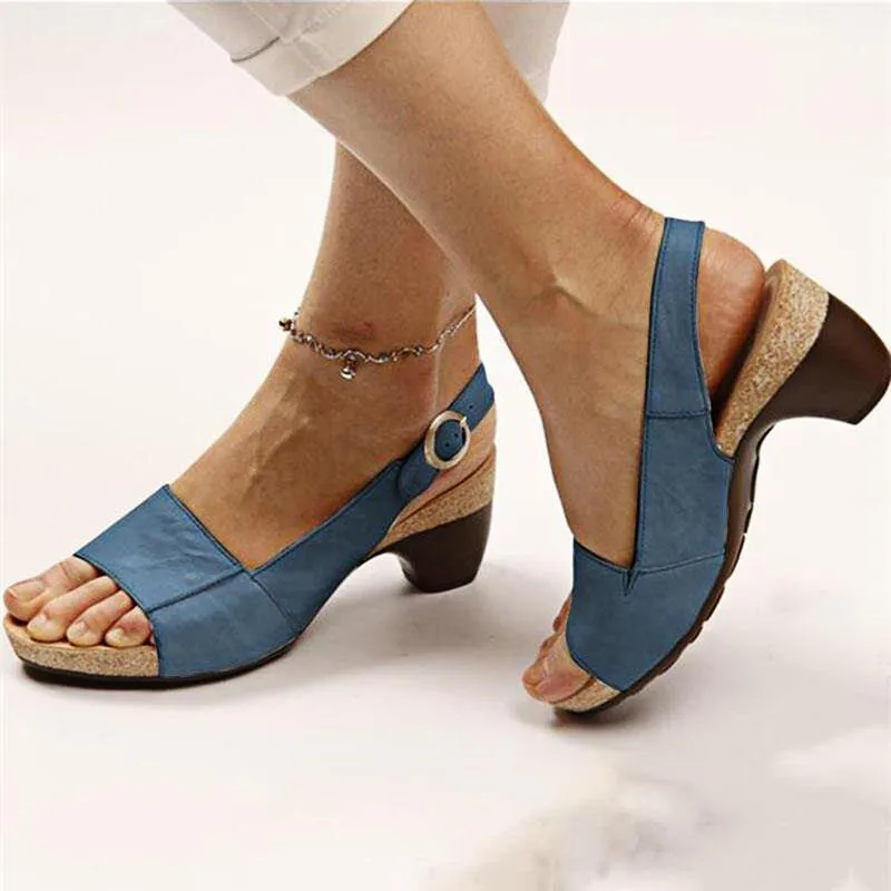 OCW Orthopedic Women Sandal Breathable Arch Support Wedge Slip On Vintage Summer