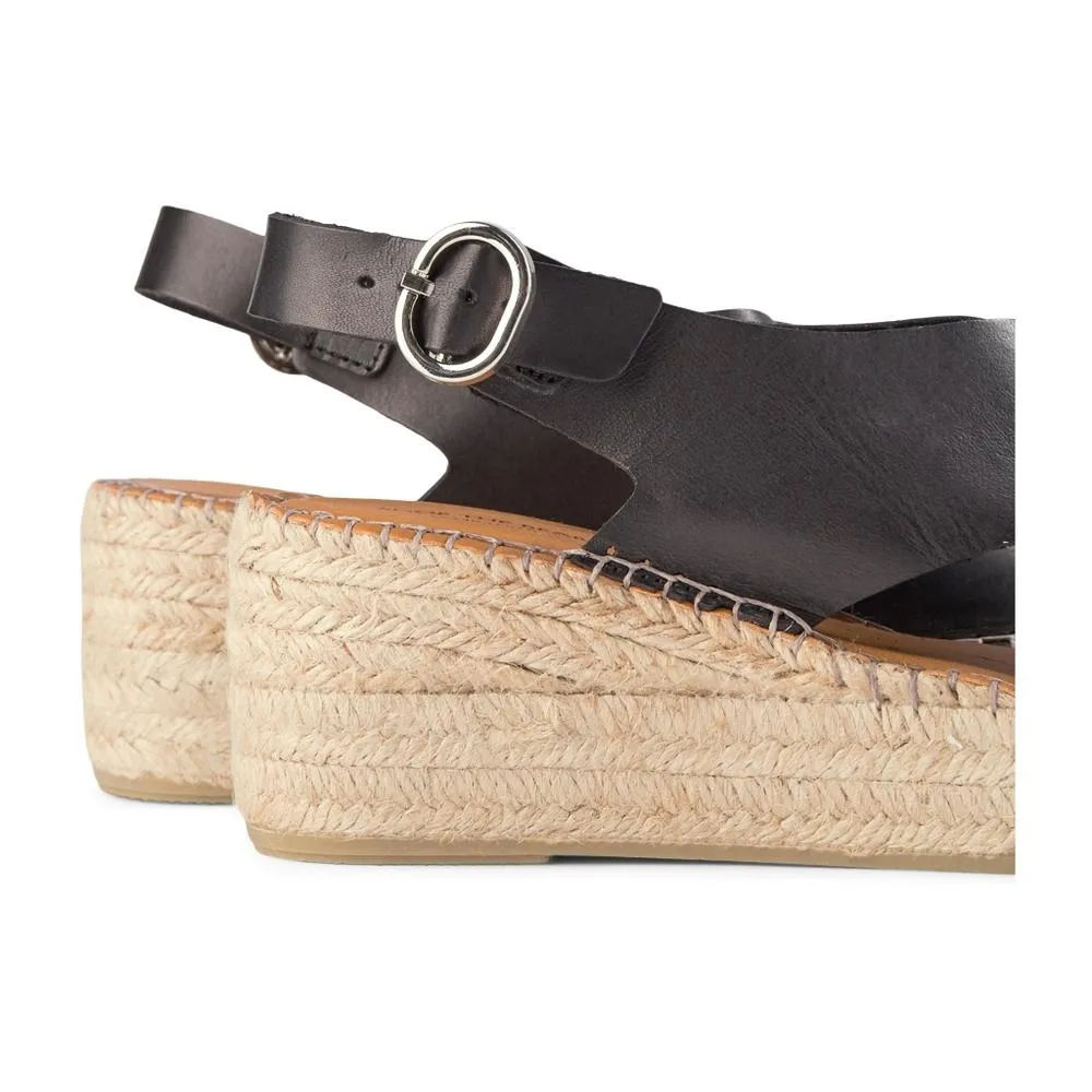 Orchid wedge leather - BLACK