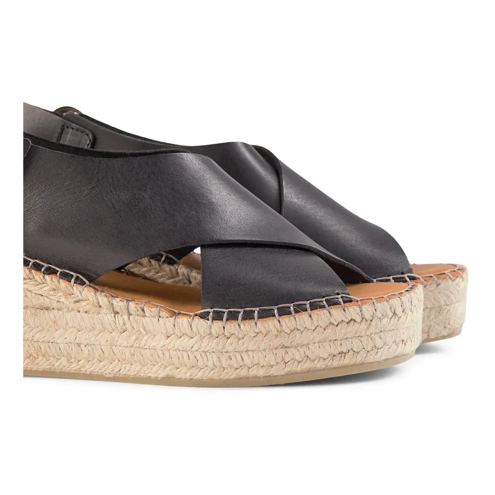 Orchid wedge leather - BLACK