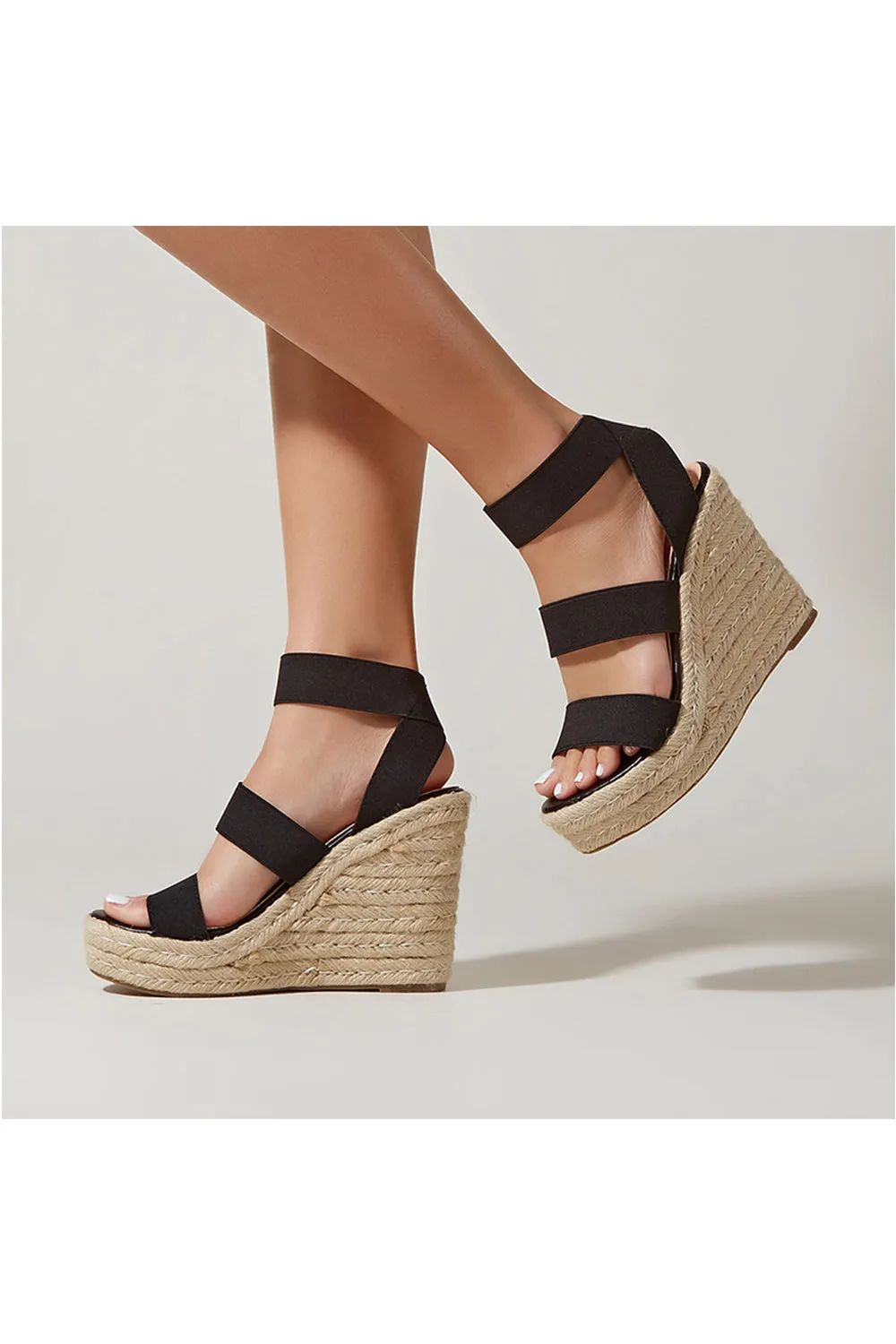 Outdoor Peep Toe Wedge Heel Shoes With Ankle Strap