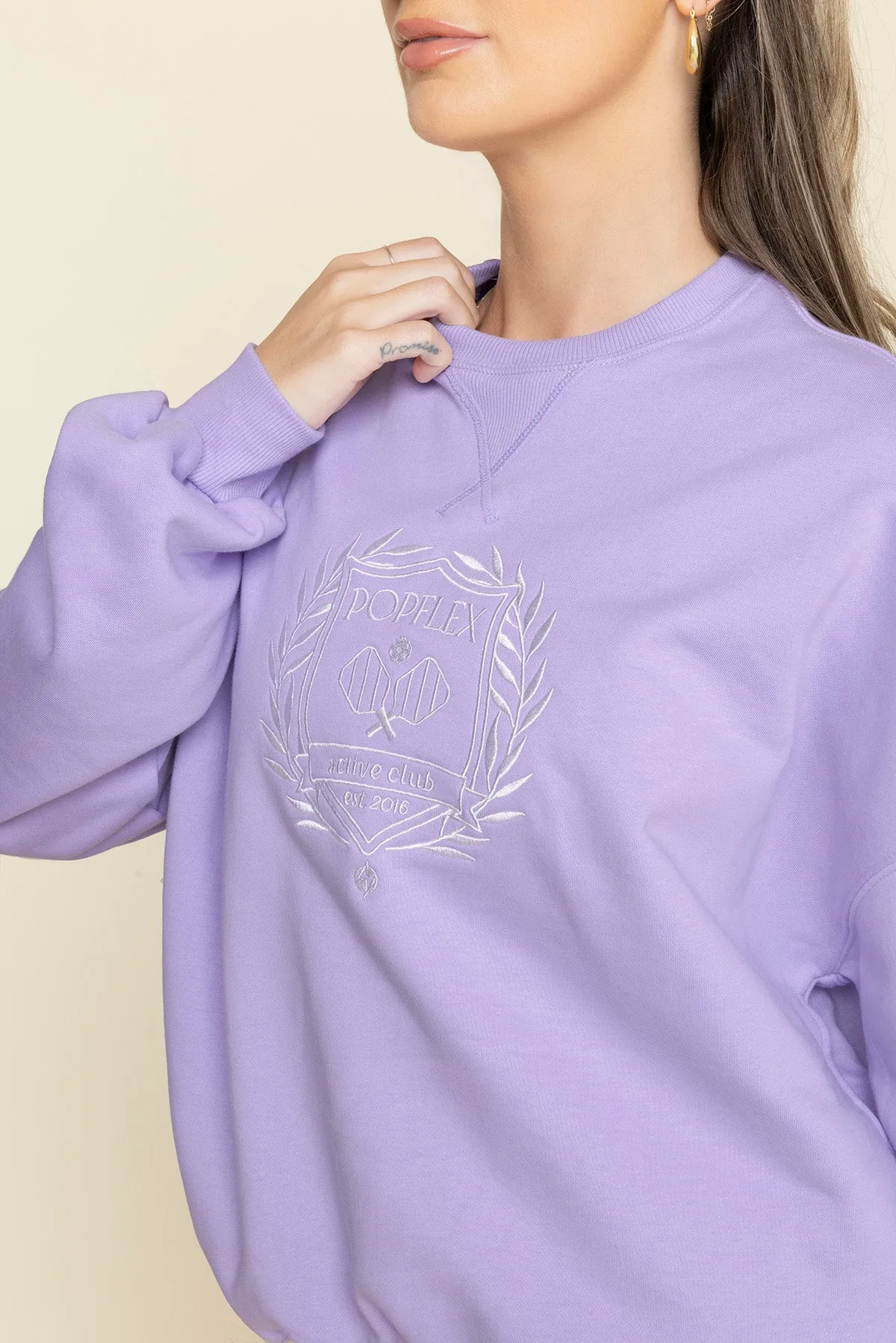 POPFLEX® Active Club Cloud Crewneck Sweater - Digital Lavender