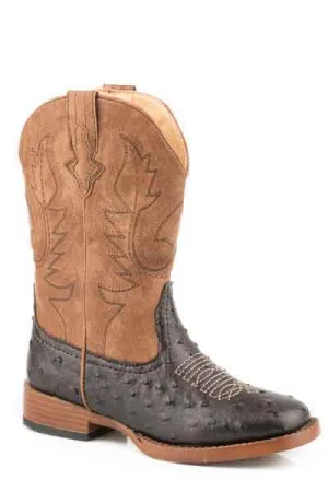 Roper Boys Square Toe Cowboy Cool Ostrich Boots Style  09-018-1900-1521