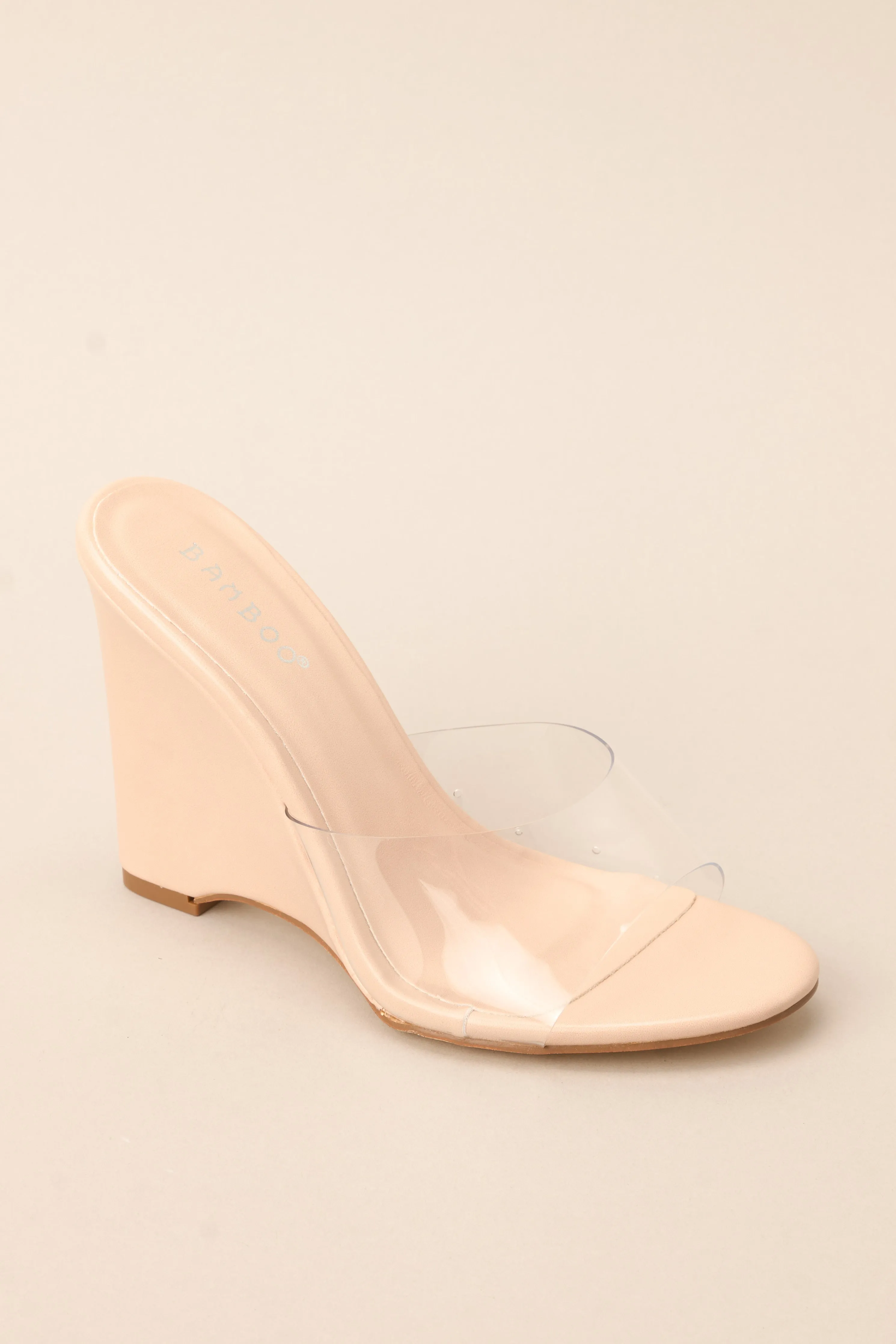 See The Fun Clear Wedged Heels