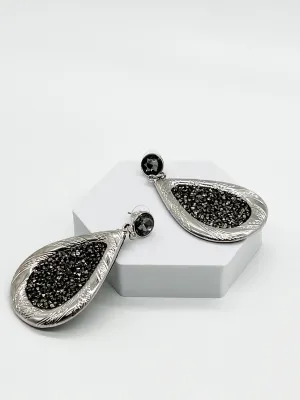 Silver Platinum Teardrop Earrings