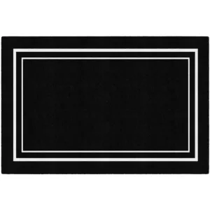 Simply Stylish Black Rug with White Borders