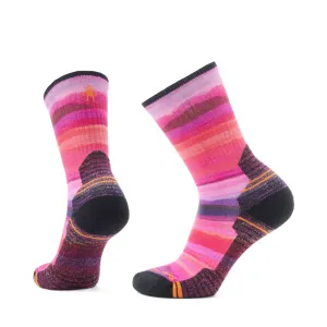 Smartwool Women's Hike Hilltop Daydream Print Crew Socks in Power Pink