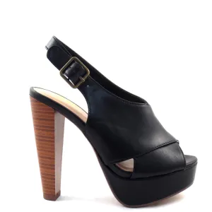 Speed Limit 98 Sling Back Peep Toe Stacked Heels - Hab