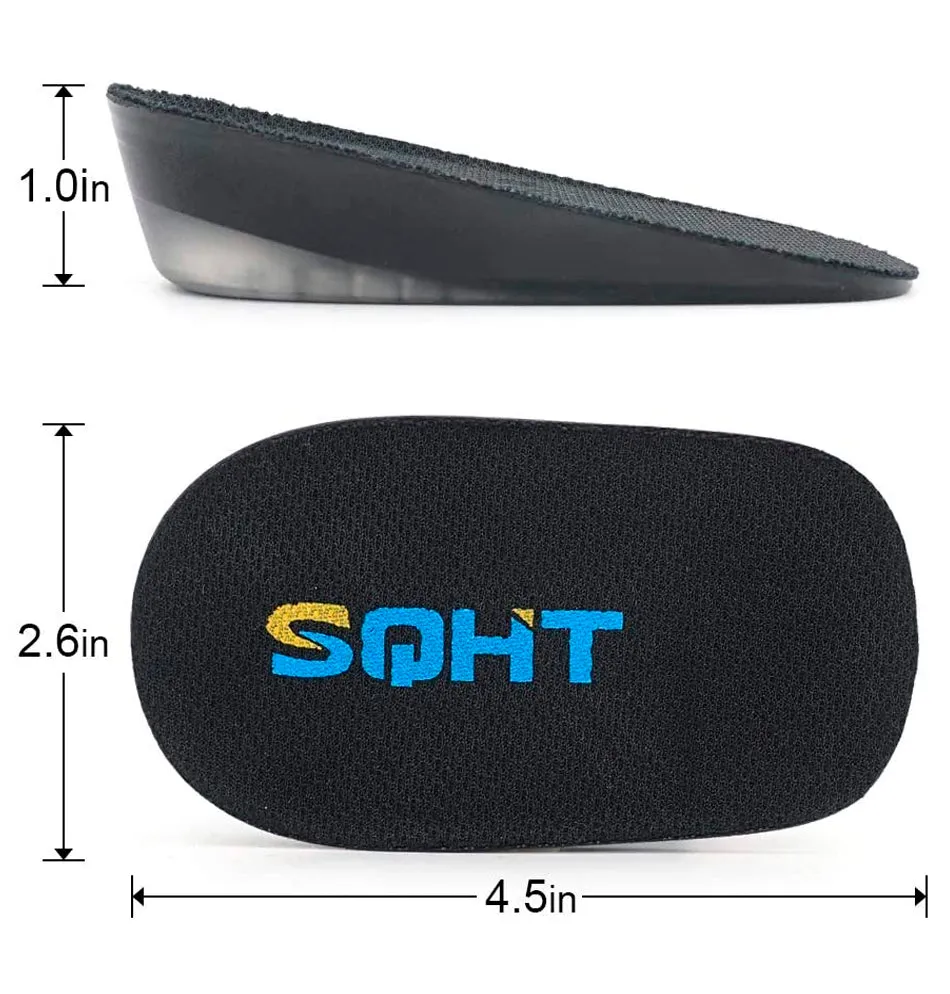 SQHT's Height Increase Insole - Gel Heel Shoe Lift Inserts, Achilles Tendon Cushion for Men and Women