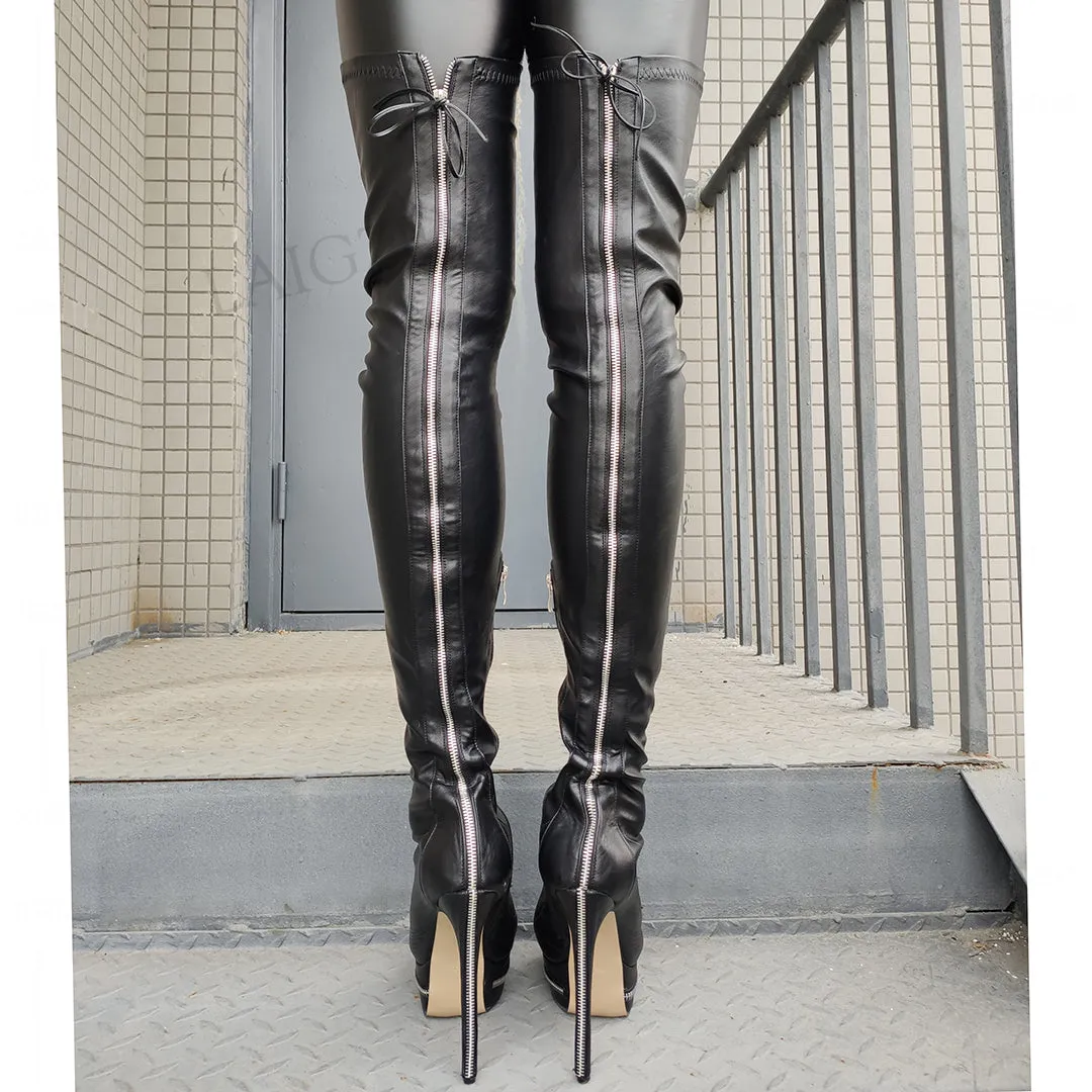 Stretchy Heeled Over Knee Boots