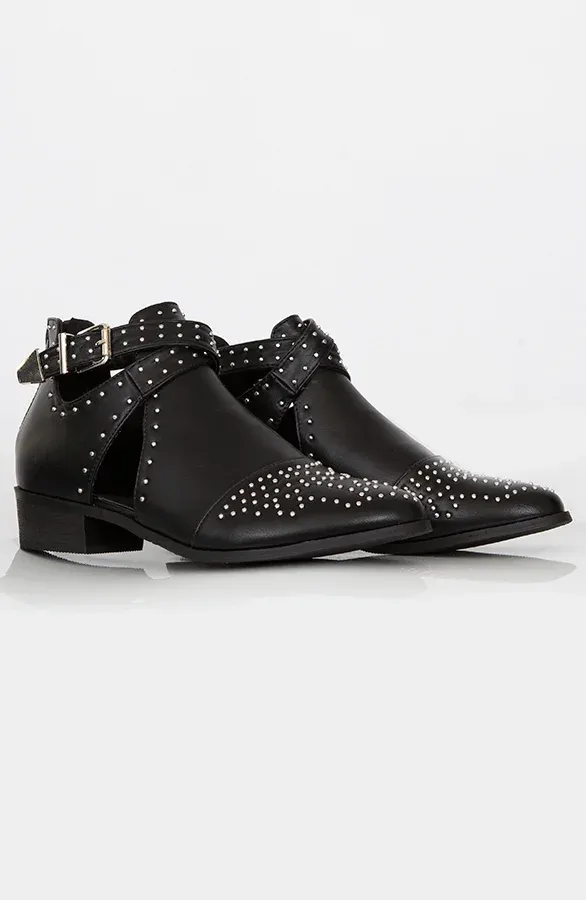 Studs Cut Out Boots