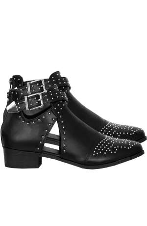 Studs Cut Out Boots