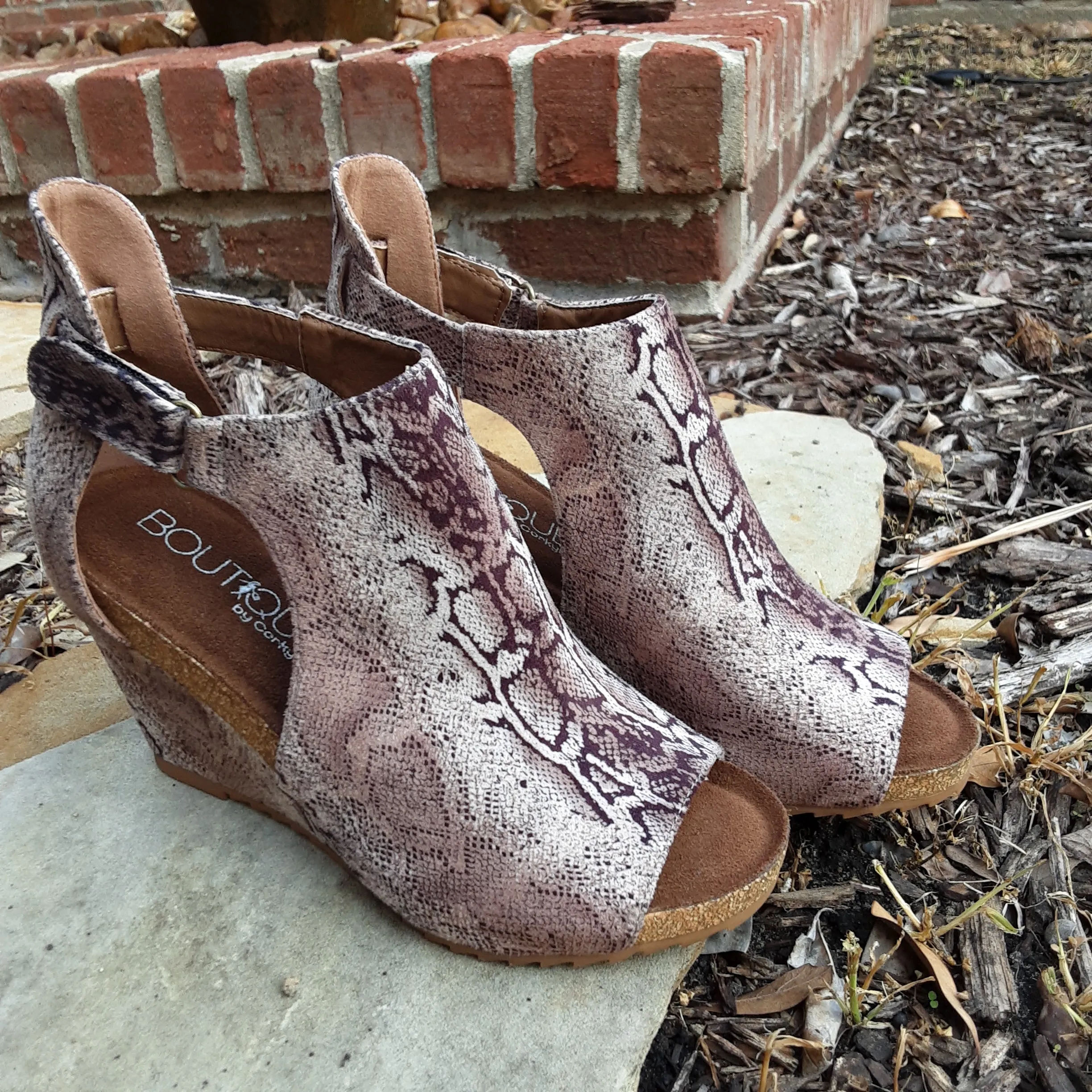 Suede Snake Print Wedge | Boutique by Corkys Sunburst