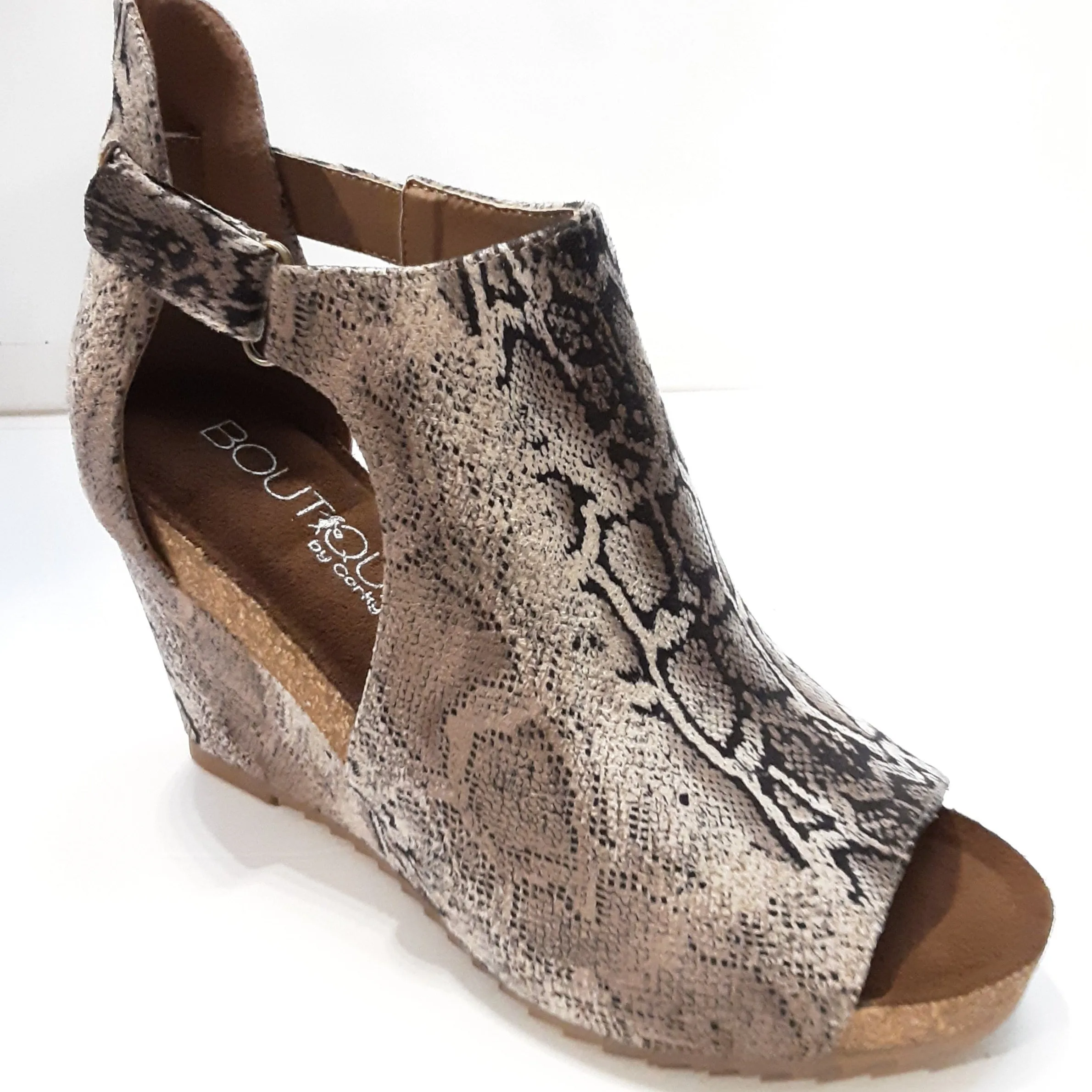 Suede Snake Print Wedge | Boutique by Corkys Sunburst