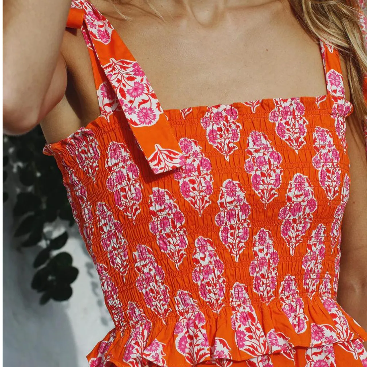 Tangerine Buta Ada Dress