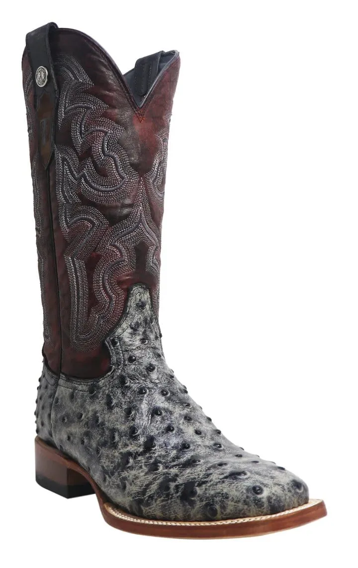 Tanner Mark Women's 'Rita Ballou' Ostrich Print Square Toe Boots Black TML207052