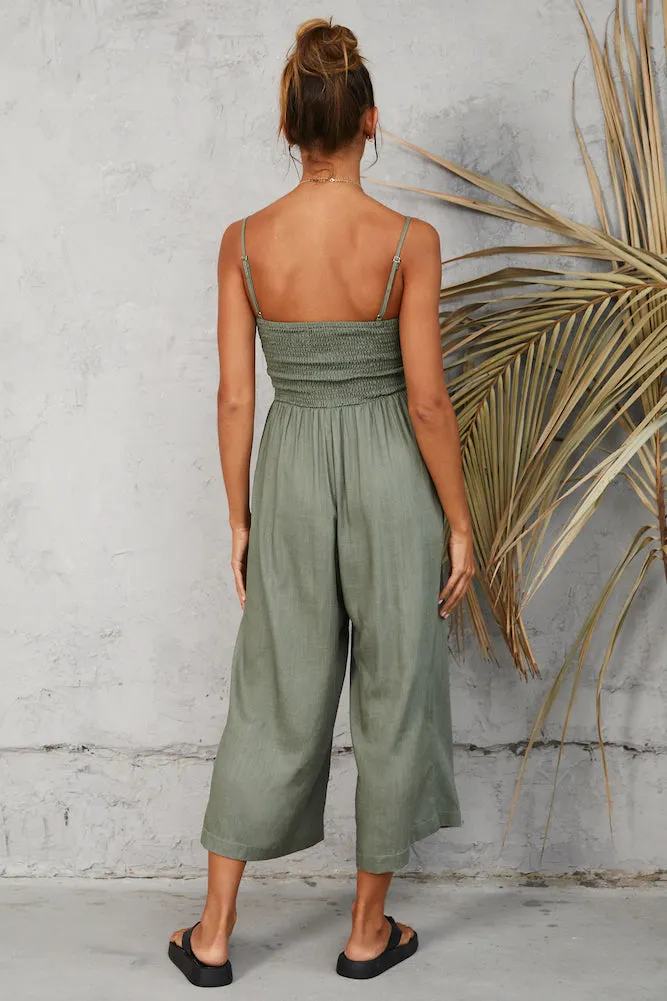 Under The Trees Jumpsuit Khaki