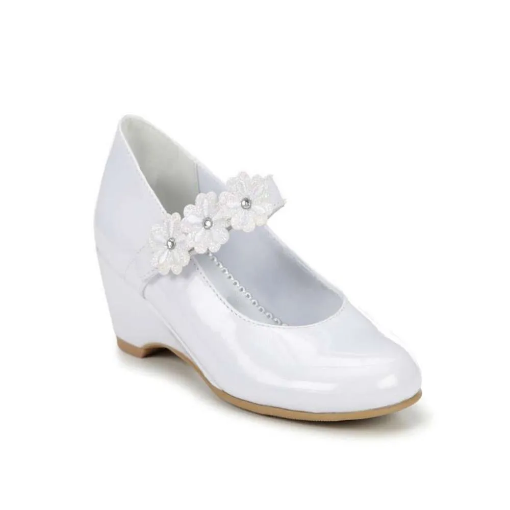 Valencia Imports (Rachel Shoes) Girls Adeline White Patent