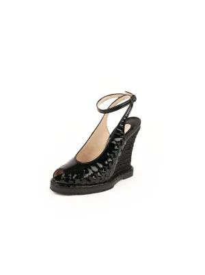 Vernis Handy Wedge Strap Sandal - Black