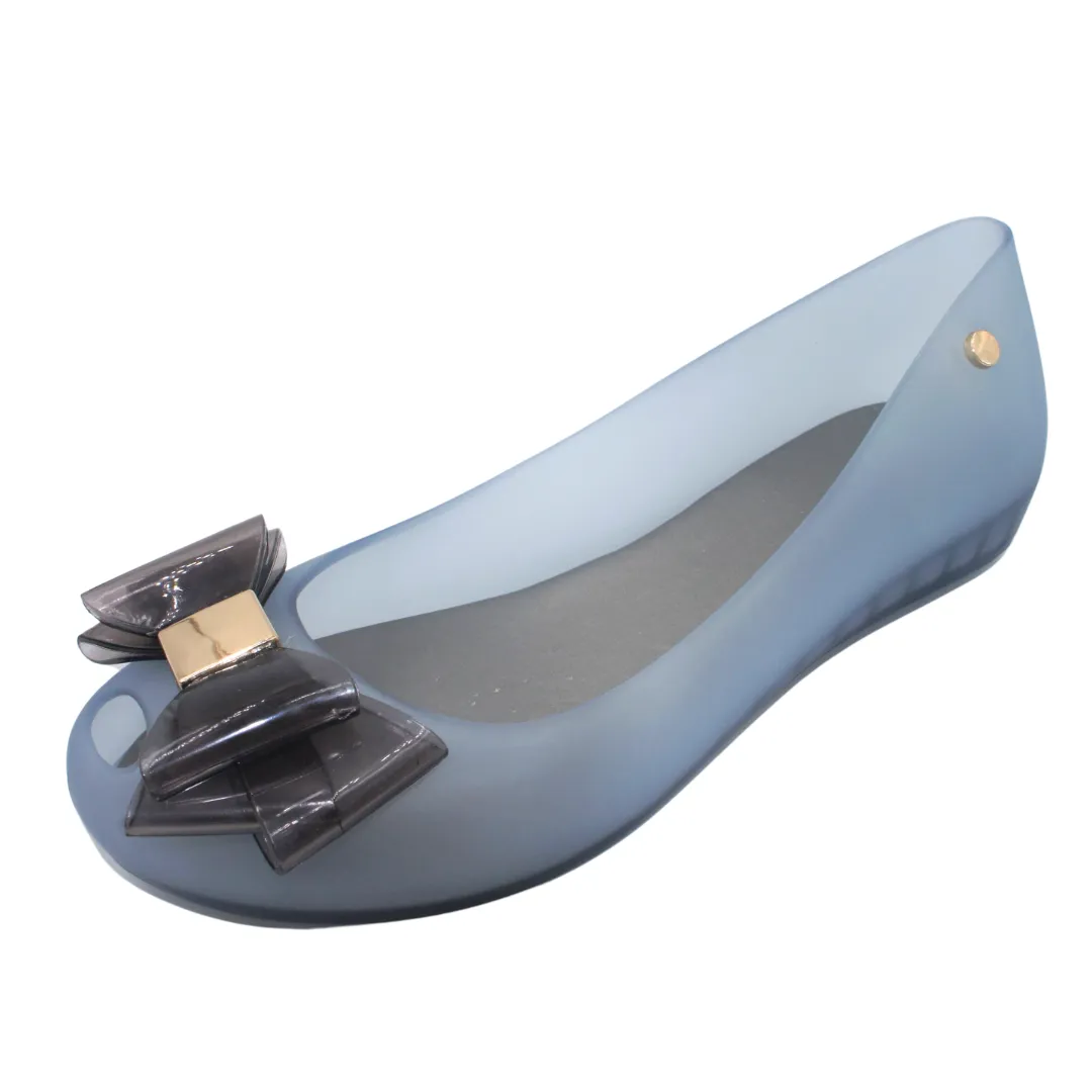 Women Flat Jelly Ballet Slip-On Peep Toe Shoes Sandal BG-506 BLUE