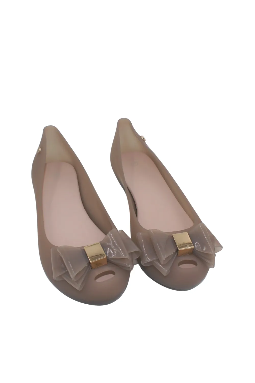 Women Flat Jelly Ballet Slip-On Peep Toe Shoes Sandal BG-506 NUDE