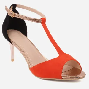 Women "ORLA" Two Tone Peep Toe Sandals