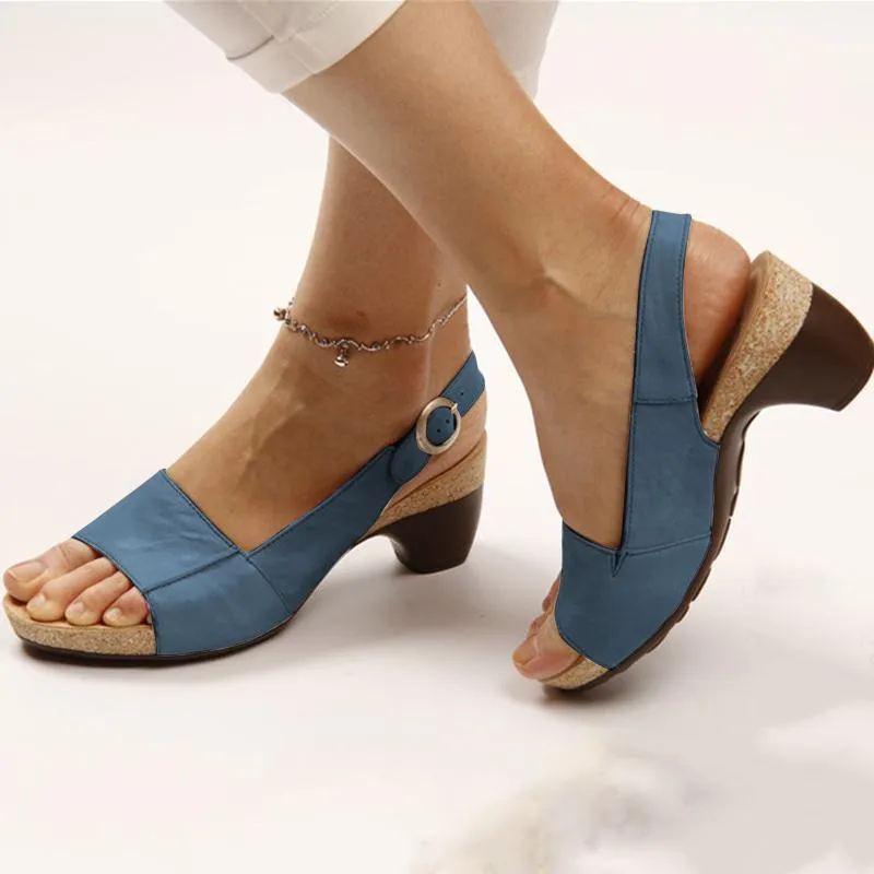 Women Sandal Breathable Arch Support Wedge Slip On Vintage Summer